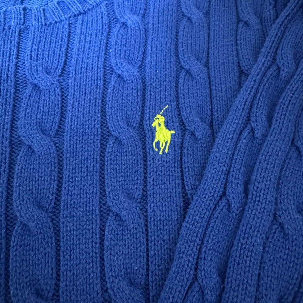 Ralph Lauren Polo Blue Cable Knit Sweater - Picture 3 of 4